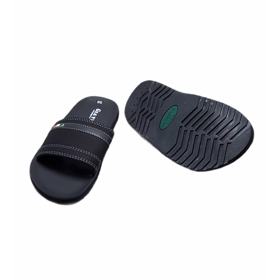 Dép Quai Ngang Nam Màu Đen Kiểu Dáng Basic GIA VI - DN01