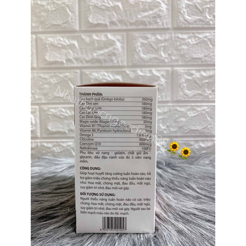 Hoạt huyết Tiền đình khang Plus- giúp tăng cường trí nhớ hộp 100viên
