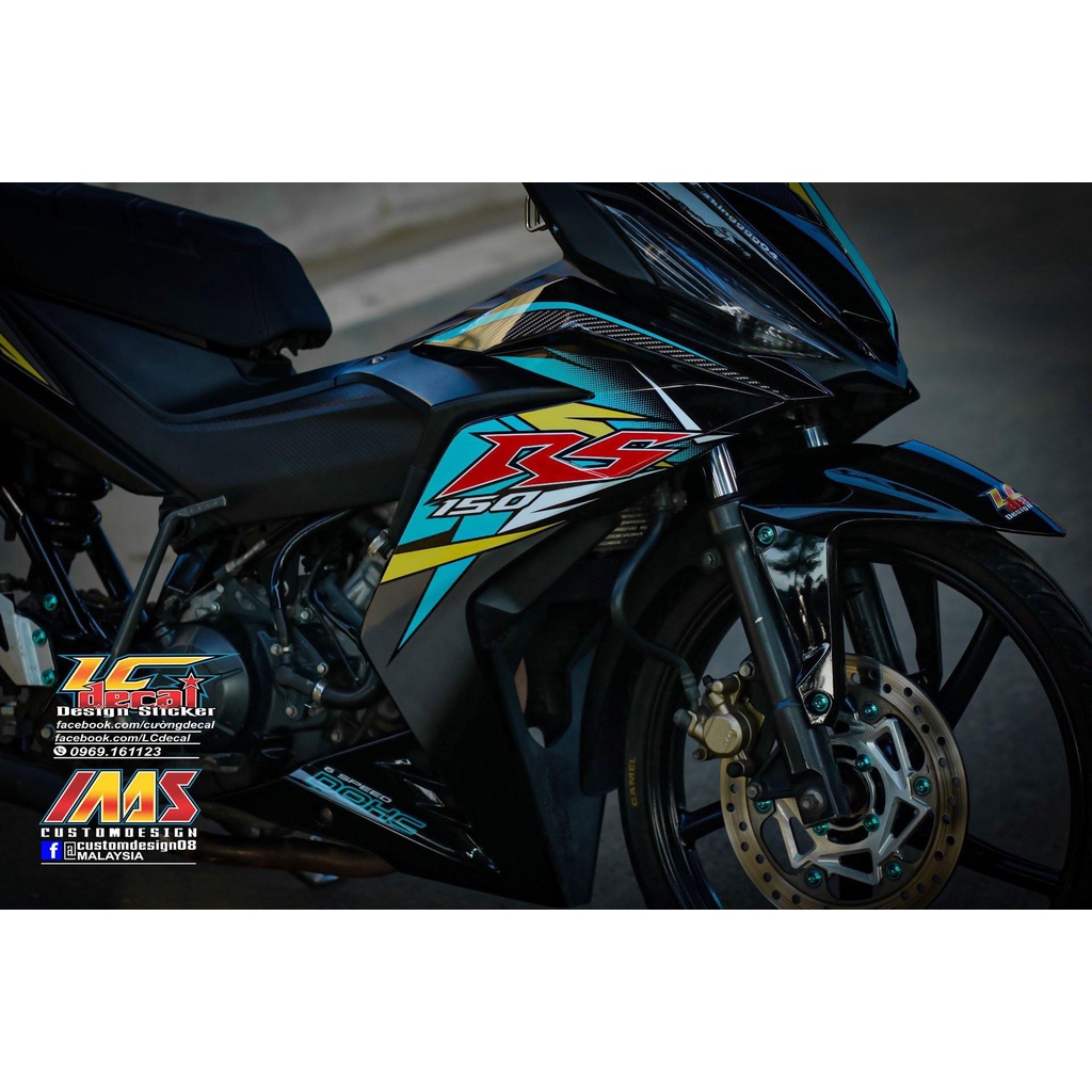 [Siêu Sale] [Ảnh thật] Tem Decal Rời mẫu RS xanh ngọc dán Winner V1 đen - không bay màu