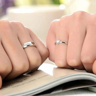 Nhẫn đôi mạ bạc thiết kế đơn giản tinh tế