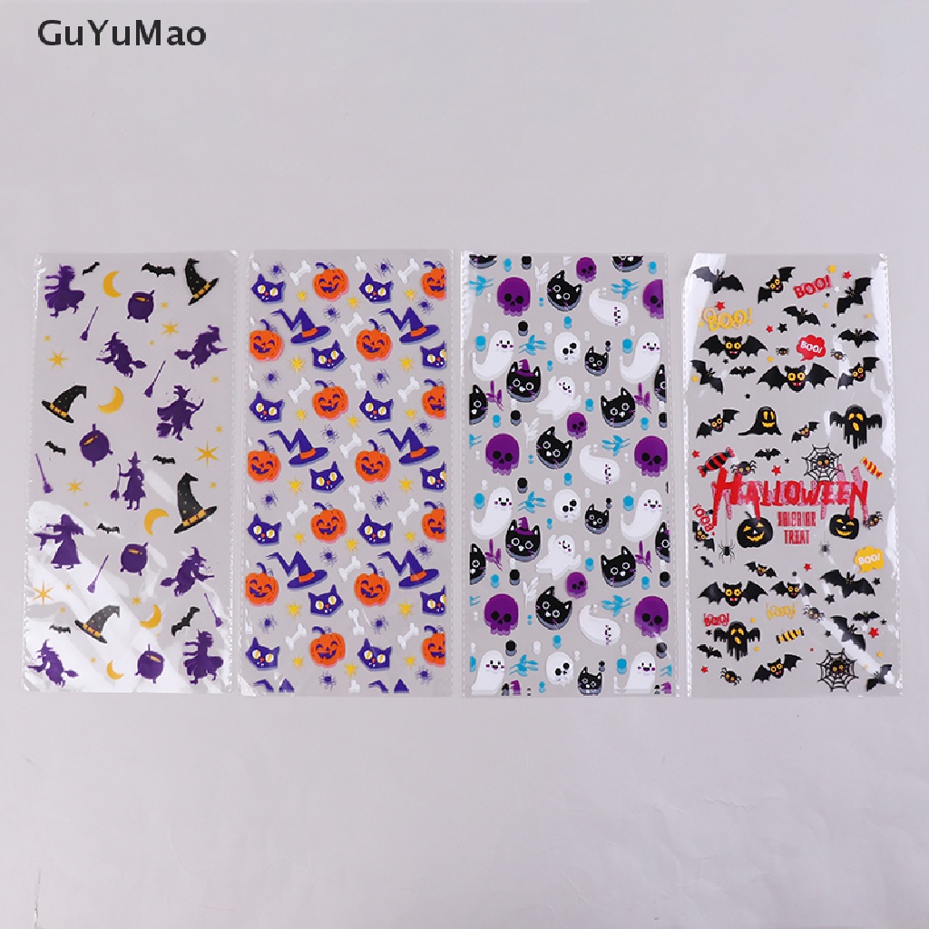 Set 50 / 100 Túi Nhựa Đựng Kẹo / Thức Ăn Trang Trí Tiệc Halloween Cho Bé