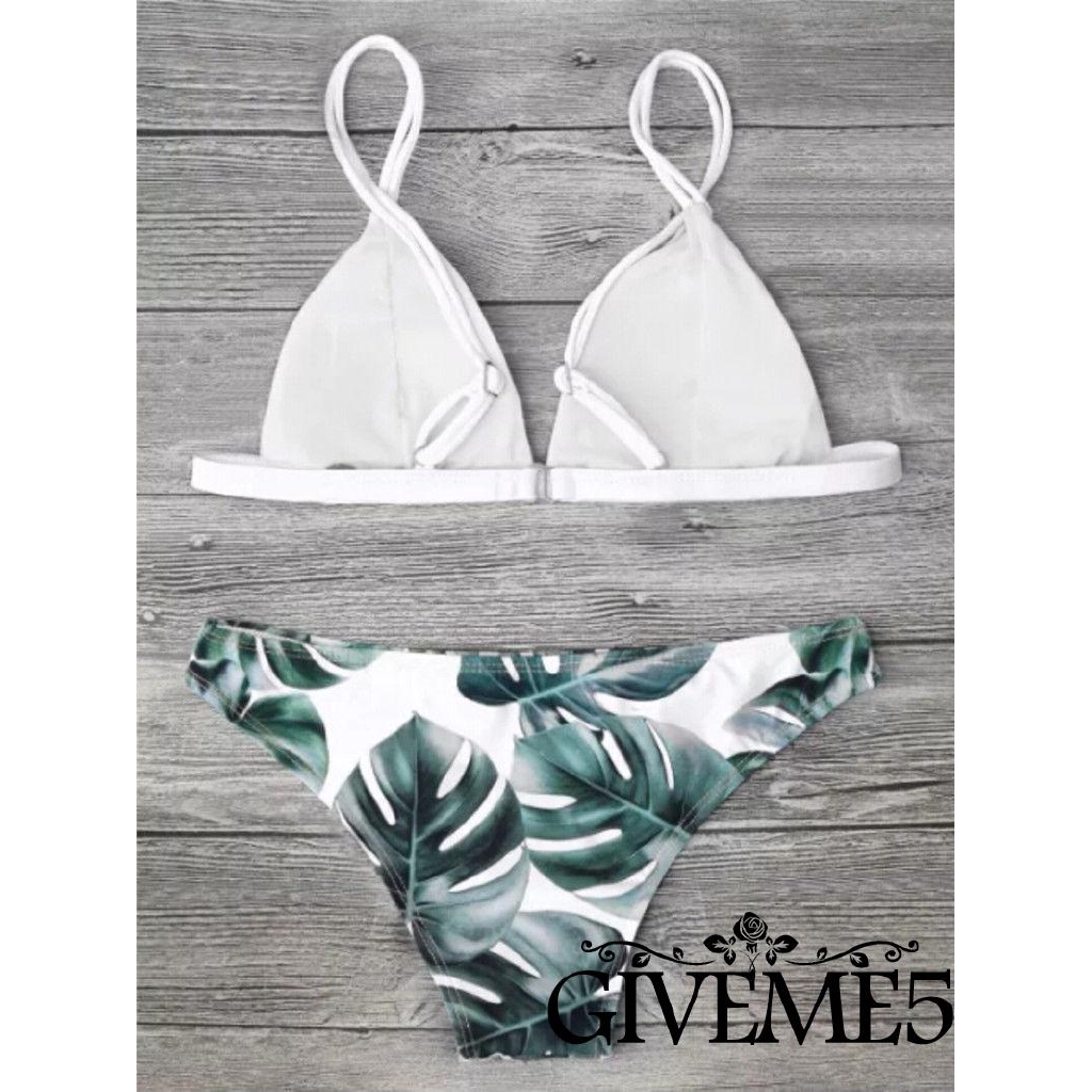 Bộ bikini họa tiết in hoa lá trẻ trung cho nữ | BigBuy360 - bigbuy360.vn