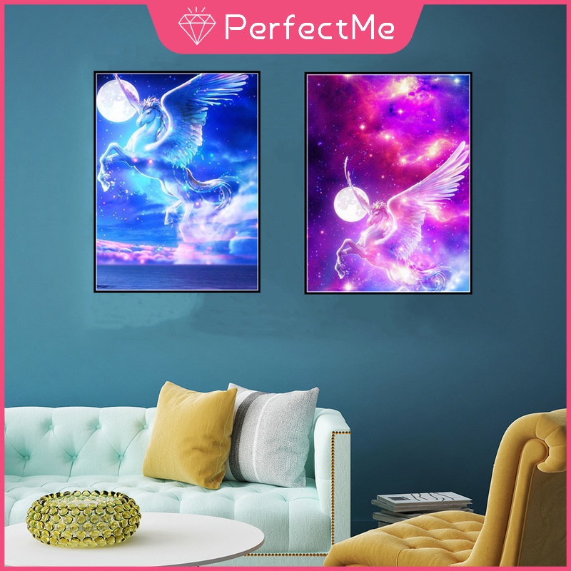 Bộ tranh đính đá DIY họa tiết kỳ lân 5D độc đáo kích thước 30x40cm tiện dụng trang trí nội thất