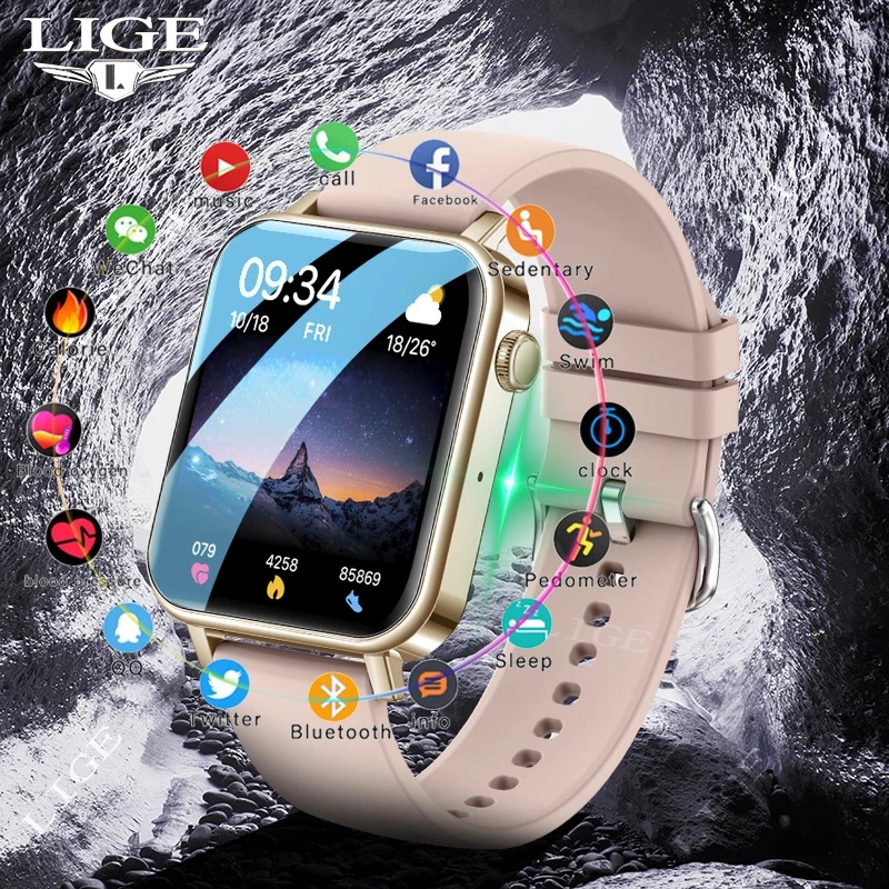 LIGE Đồng hồ thông minh Phụ nữ Thời trang Slim Cuộc gọi Bluetooth Đồng hồ thông minh Thể thao Thể dục Vòng đeo tay Đồng hồ đeo tay Nữ Đồng hồ cho Android IOS