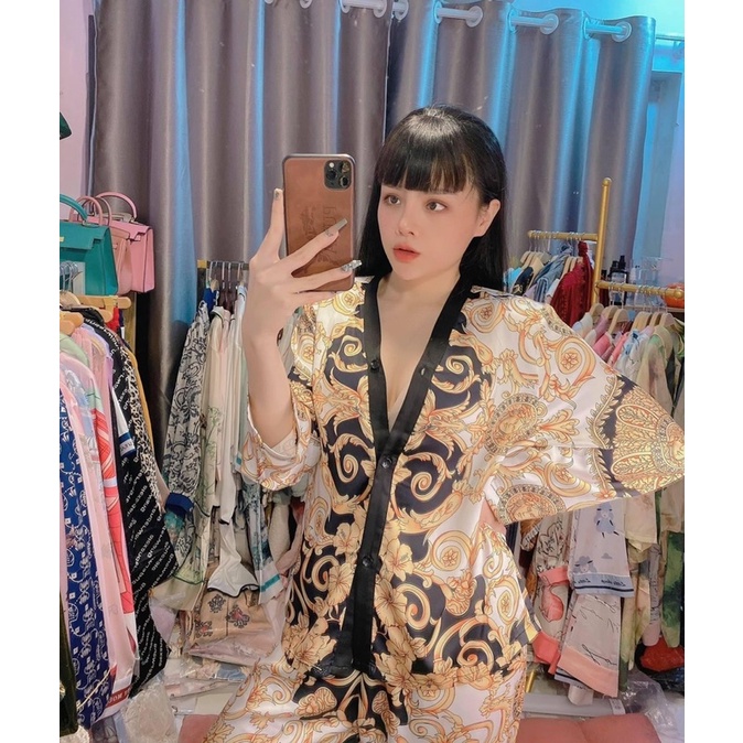Đồ Bộ Pijama Versac Lụa Xước QC Mềm Mịn