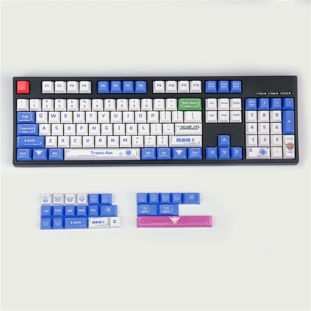 GMK Gundam Mecha Warrior keycaps, 125 phím keycaps Cherry Profile DYE-SUB Cá nhân hóa GMK Keycaps cho bàn phím cơ