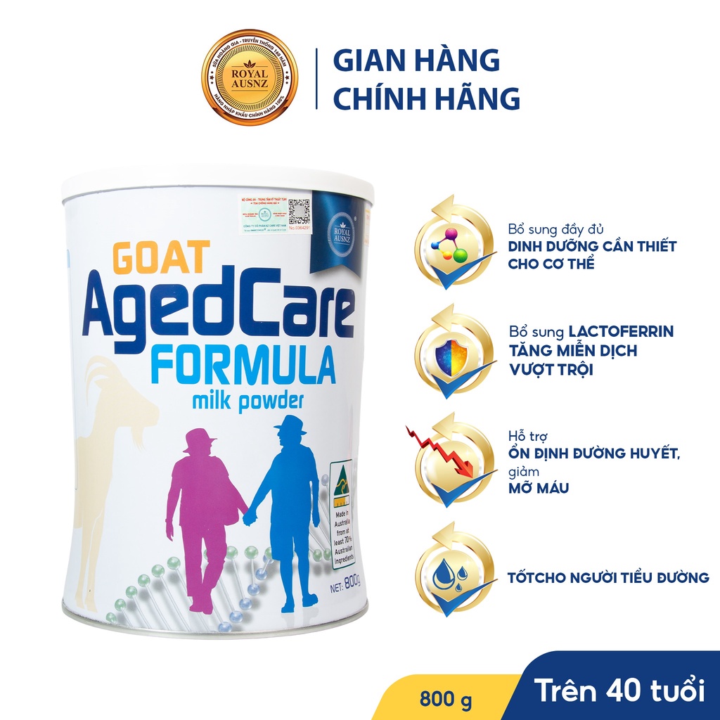 Sữa Hoàng Gia Giảm Nguy Cơ Loãng Xương Và Mỡ Máu Cho Người Trên 40 Tuổi Goat Agedcare Formula ROYAL AUSNZ 800g