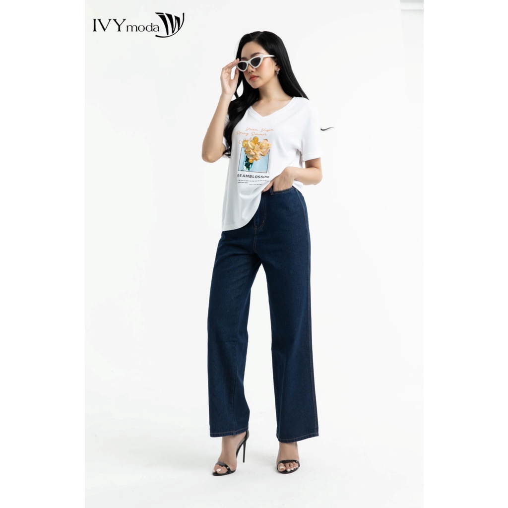 Áo thun nữ in hoa nổi IVY moda MS 57M7575