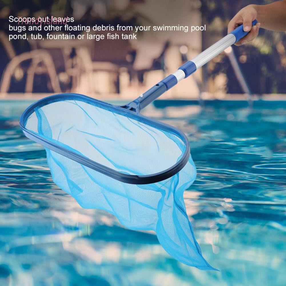 Swimming Pool Skimmer Net with Telescopic Pole Removal Leaf Rake Pool Ponds Cleaning Debris Tools