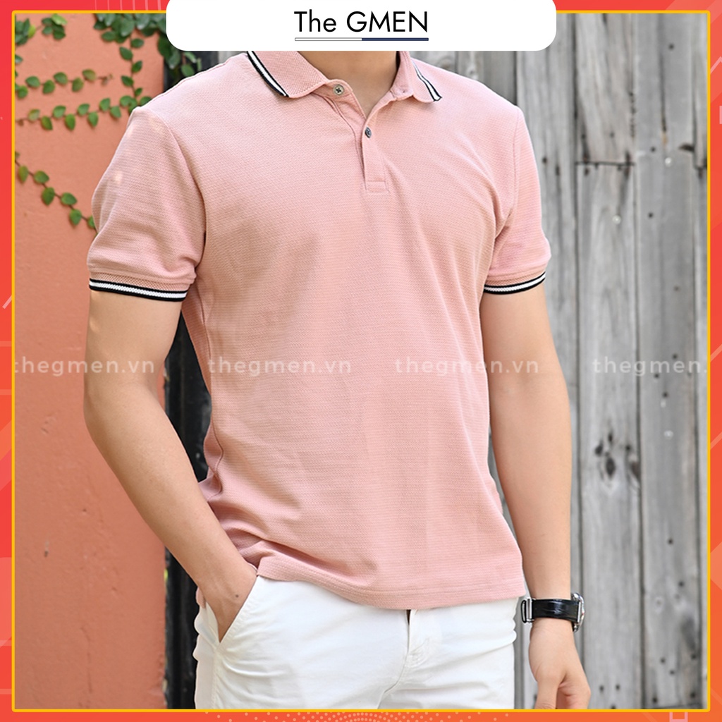 [Giảm 10% Mã SKMLTSM12] Áo Polo nam The GMEN Active Polo Shirt bề mặt dệt hạt gao, chất liệu 100% cotton, chuẩn form | BigBuy360 - bigbuy360.vn