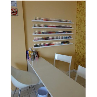 kệ nail - kệ để sơn móng tay bộ 1 thanh dài 80cm gỗ lõi xanh chống ẩm cao cấp, có kèm phụ kiện lắp đặt.