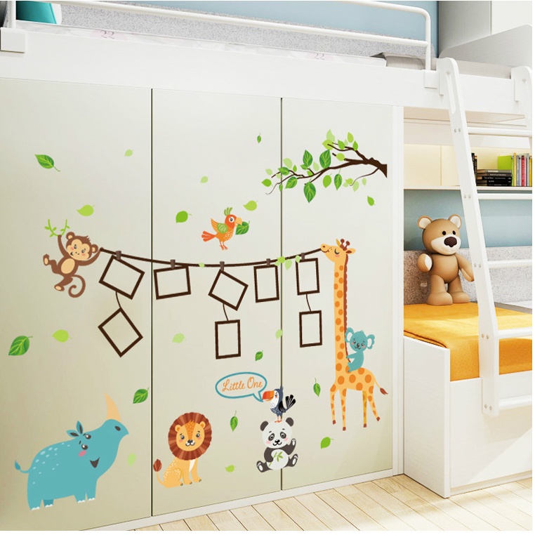 Decal dán tường hươu khung ảnh trang trí phòng cho bé