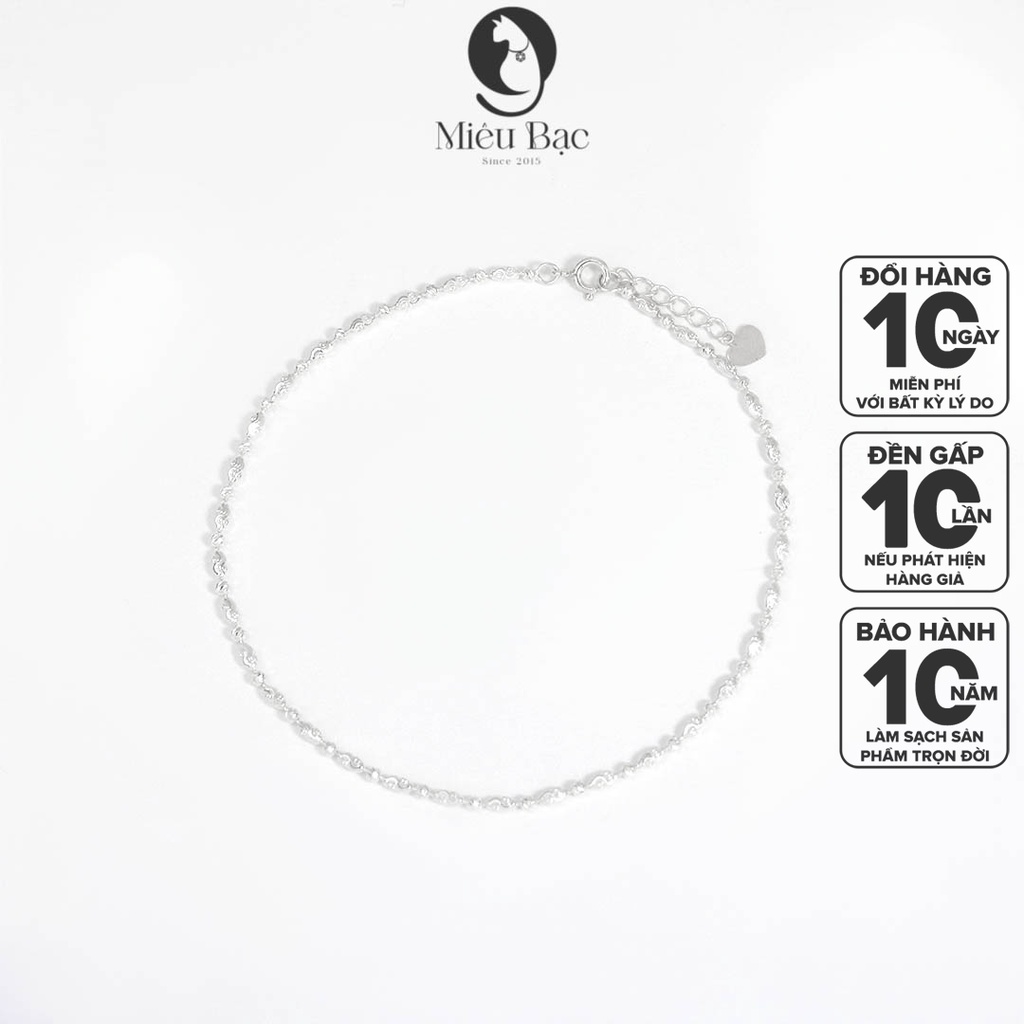 Lắc chân Classic chất liệu bạc 925 thời trang phụ kiện trang sức nữ Miêu Bạc L500119