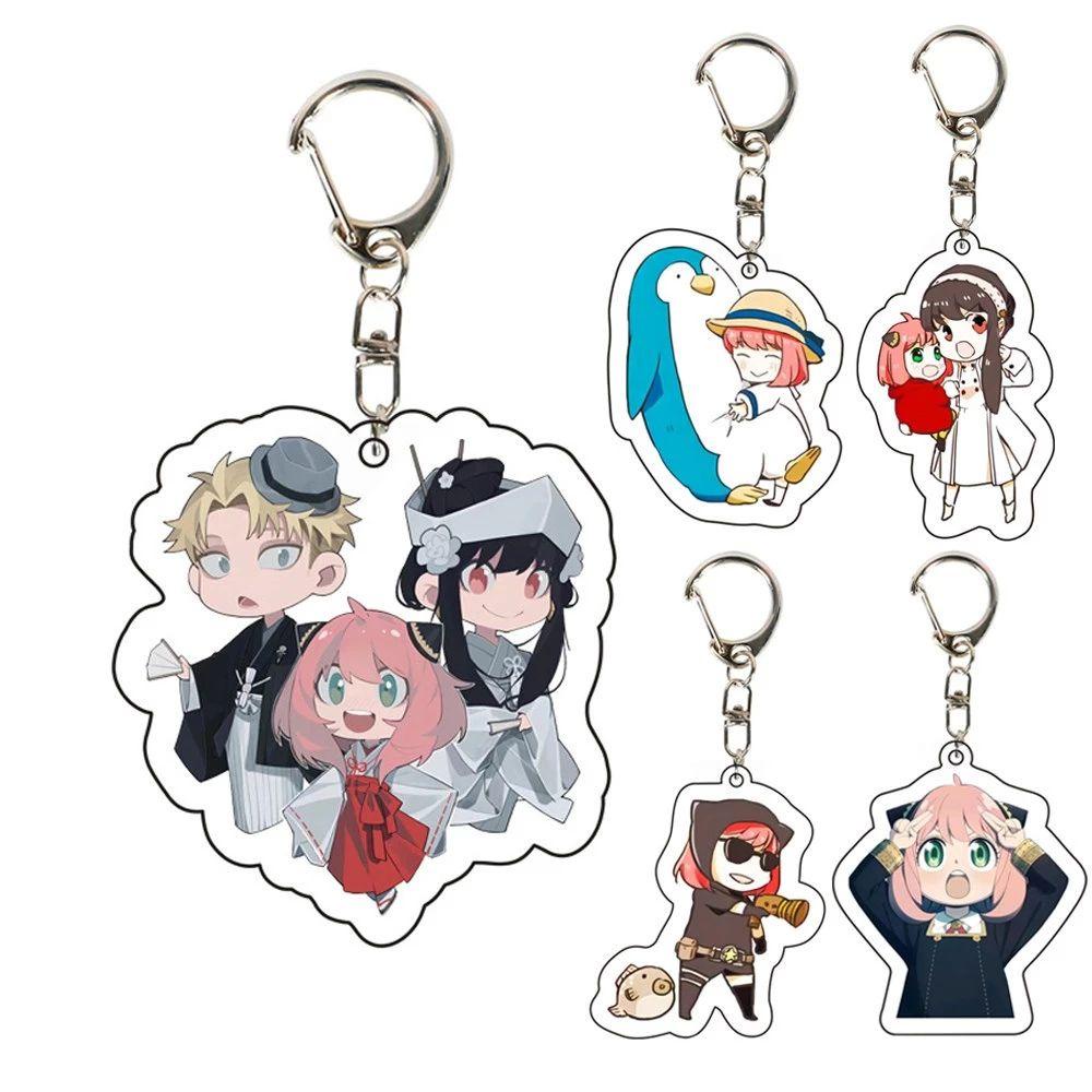Móc Khóa Acrylic Hai Mặt Họa Tiết Hoạt Hình Anime