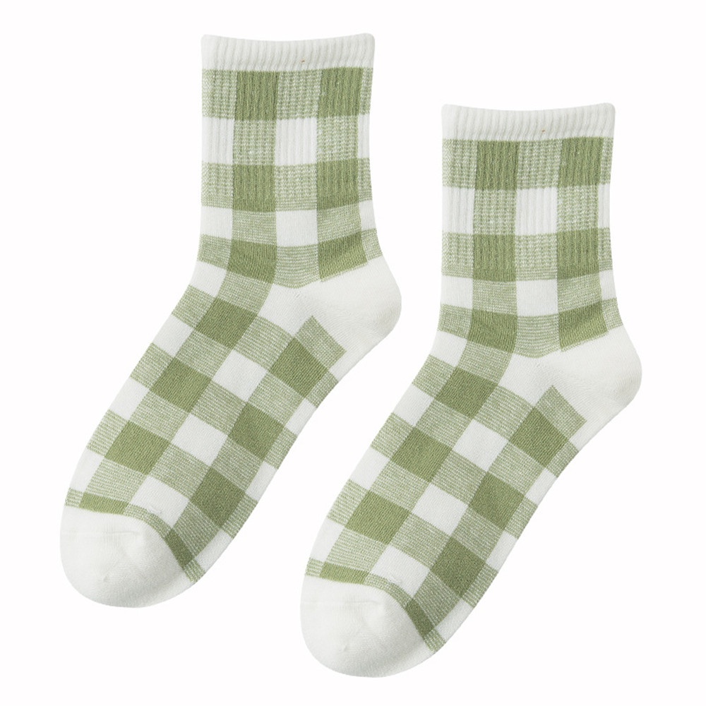 Vớ cotton cổ cao họa tiết kẻ sọc/hoa/quả bơ dễ thương phong cách Nhật Bản thời trang cho nữ