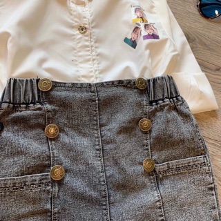 Sét áo sơ mi + quần jean