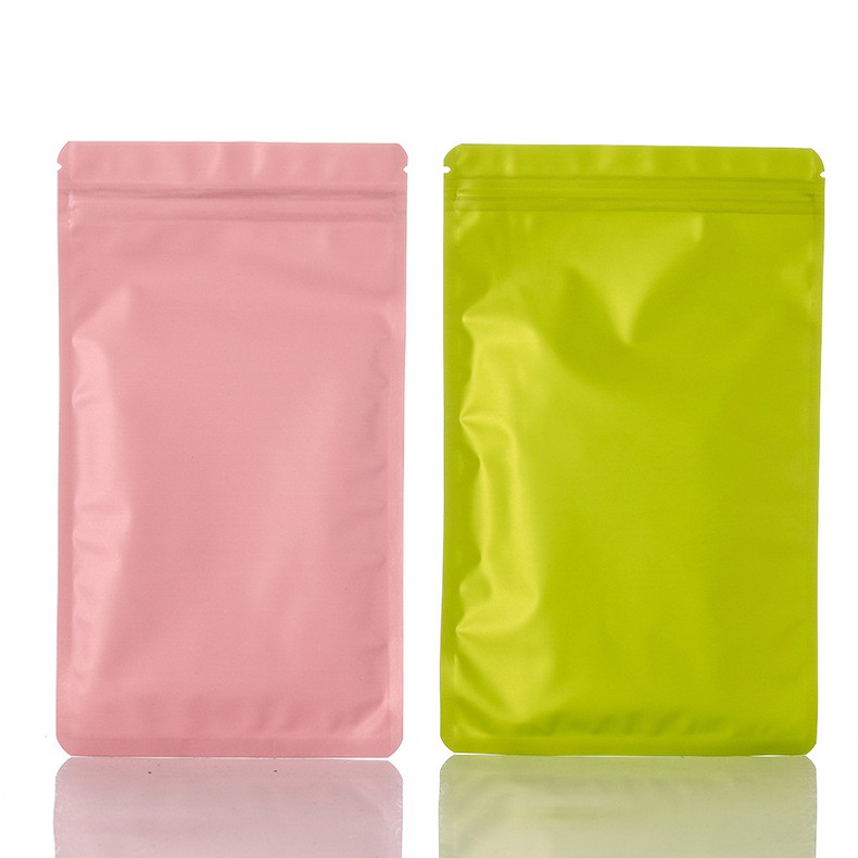 100pcs pink green Ziplock Bags jewelry bag food bag Self Sealing Mylar Foil both sides colored  both sides colored