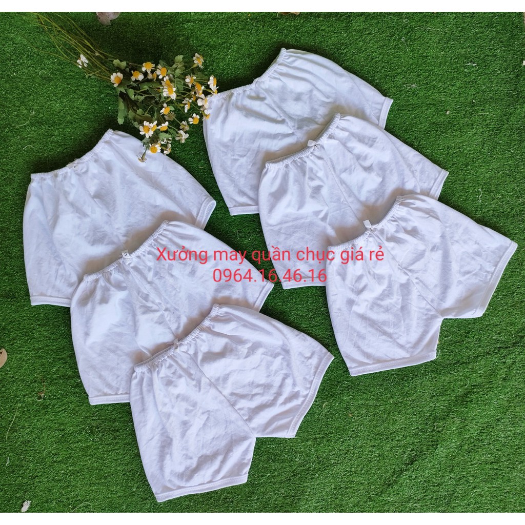 Set 10 quần đùi màu trắng cho bé trai bé gái