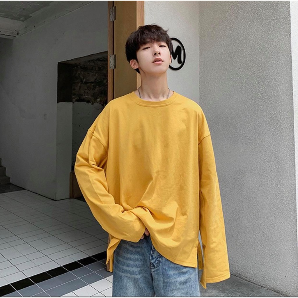 Áo Thun Tay Dài Trơn unisex chất cotton nhiều màu