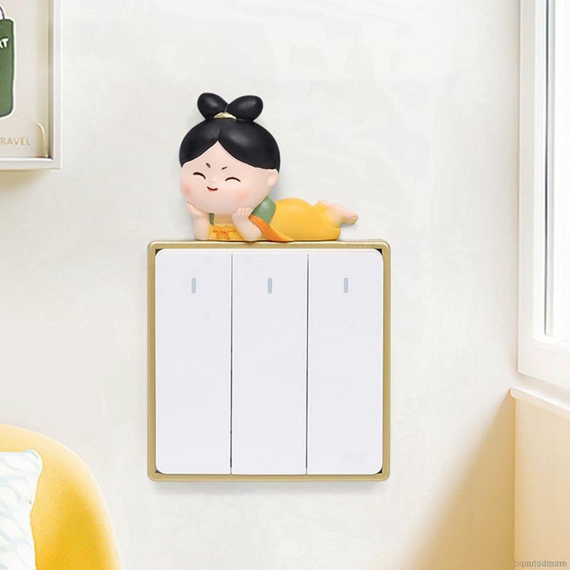 Sticker dán trang trí công tắc hình cô gái hoạt hình dễ thương