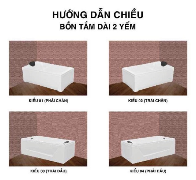 BỒN TẮM DÀI 2 YẾM EUROCA  - MODEL EU2 - 1780 - BẢO HÀNH 3 NĂM