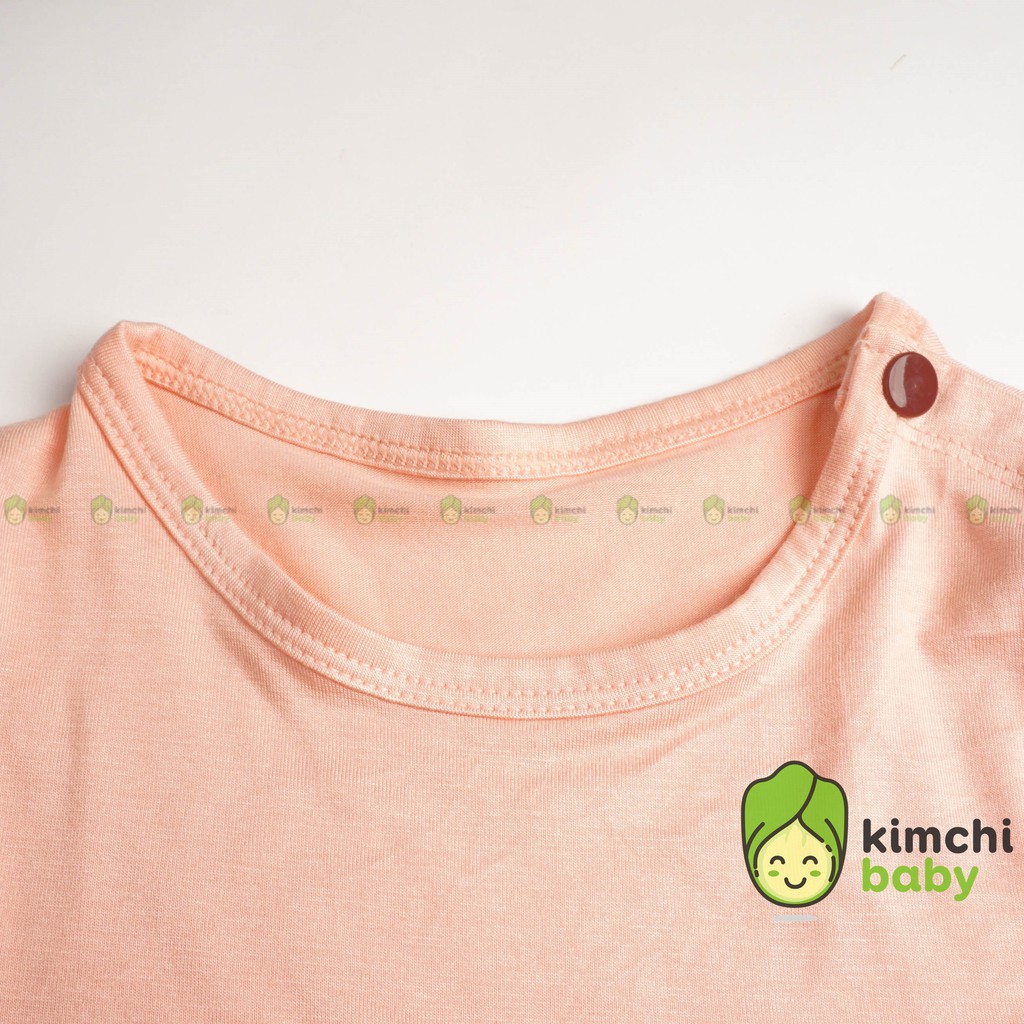 Đồ Bộ Bé Gái, Bé Trai KIMCHIBABY Vải Thun Lạnh Hình Động Vật Dễ Thương, Bộ Quần Áo Cho Bé Cài Vai Minky Mom KW2105