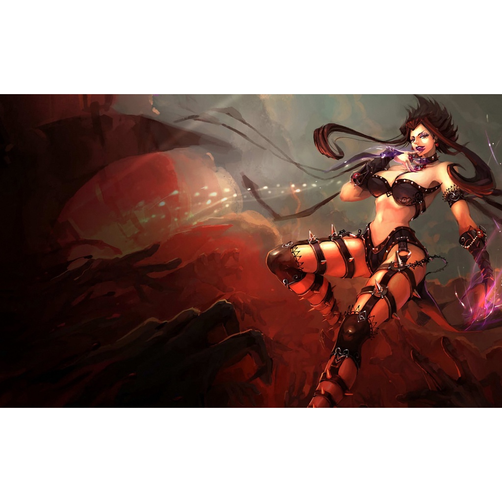 Poster A3, A4, A5 dán tường League of Legends, decal trang trí có keo EVELYNN - Mẫu 1, nhận in theo yêu cầu