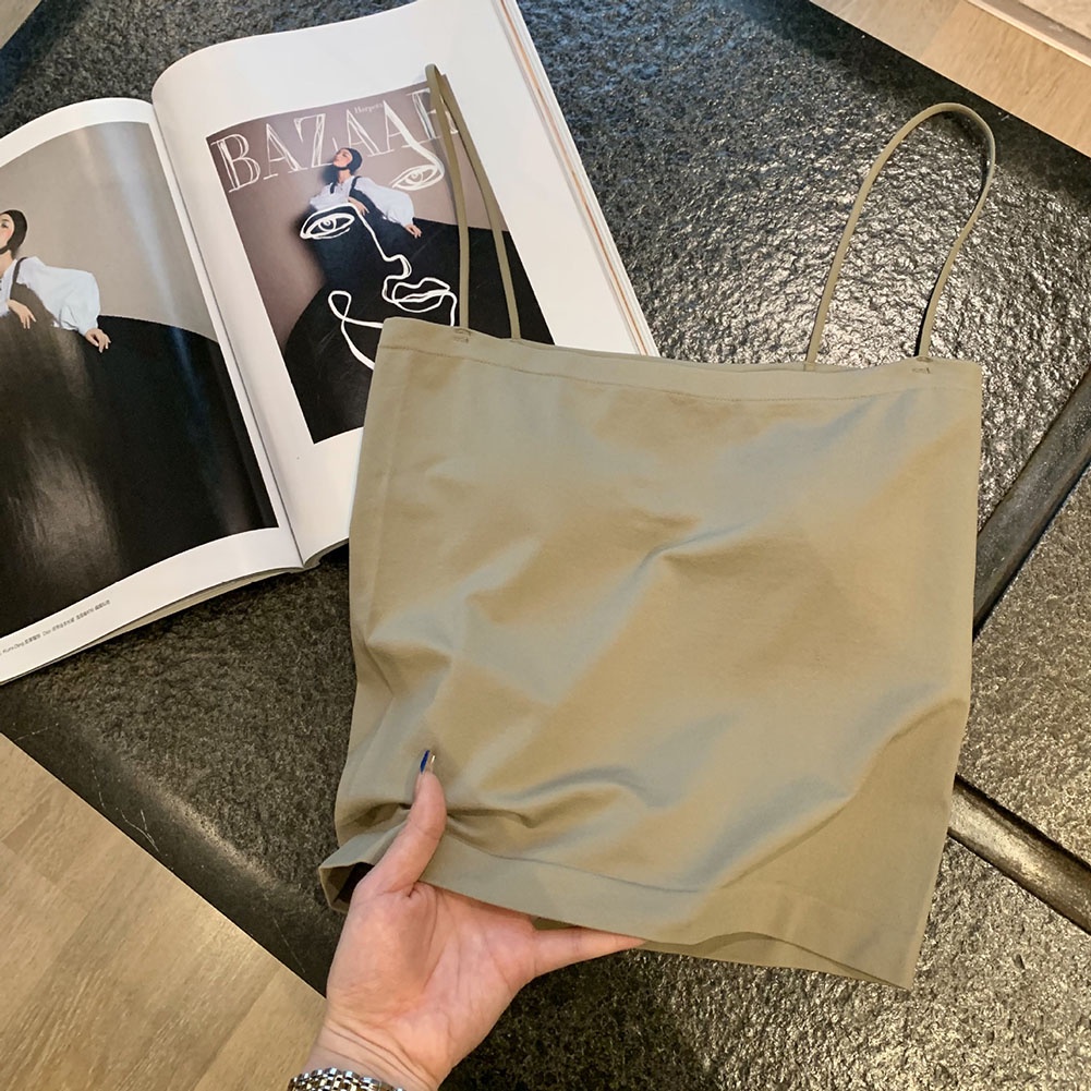 Áo Hai Dây Màu Trơn Phong Cách Đường Phố Gợi Cảm Thời Trang Dành Cho Bạn Gái