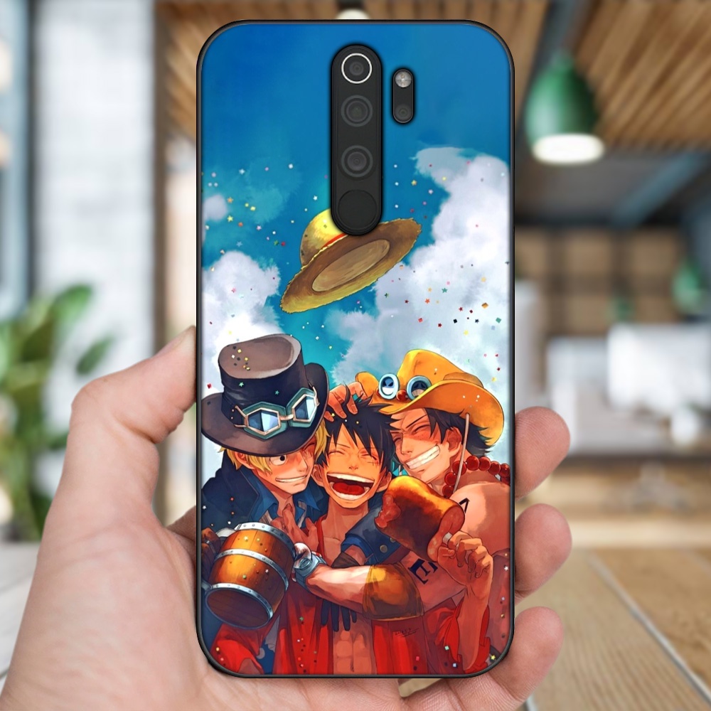 Ốp lưng Xiaomi Redmi Note 8 Pro viền đen in hình Ace One Piece