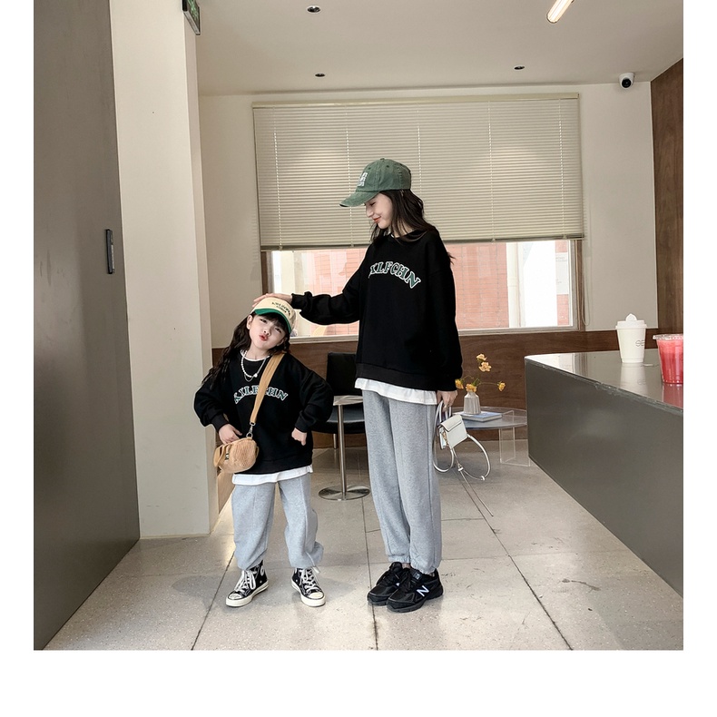 Áo Sweater Gia đình Familylove - Mẫu Áo Gia đình Sweater In Chữ KXLFCHN Xinh Xắn Ấm Áp  Chất Nỉ Da Cá Cotton 100%