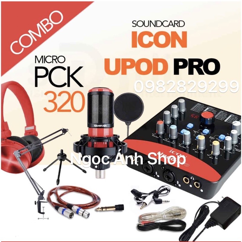 [Mã ELHACE giảm 4% đơn 300K] Trọn Bộ Combo Micro Takstar PC-K320 + Soundcard Icon Upod Pro + Full Phụ Kiện