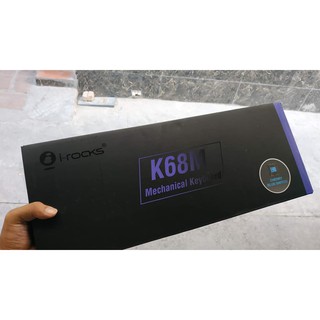 Phím cơ IRock K68MS Cherry MX Blue switch/ White Led/ dây liền