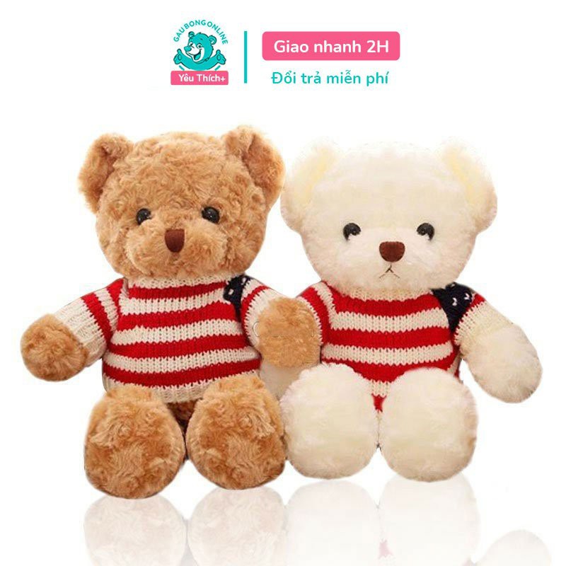 Teddy áo len cờ mỹ lông xoắn cao cấp kích thước 40cm