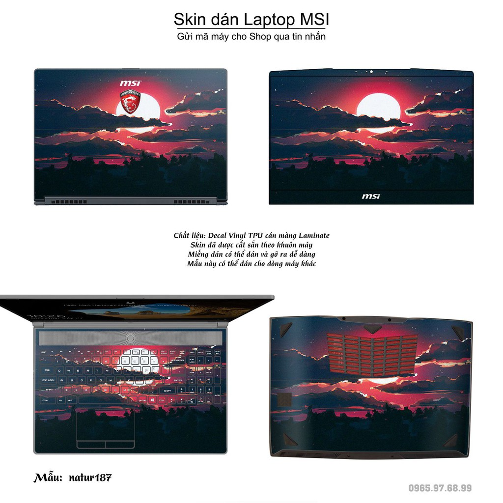 Skin dán Laptop MSI in hình thiên nhiên nhiều mẫu 7 (inbox mã máy cho Shop)