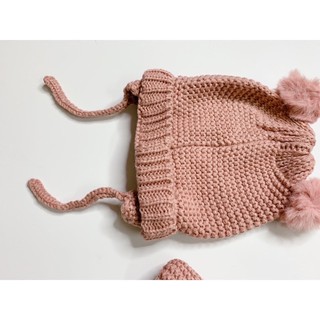 Khăn mũ hồng Zara size 6/12m-1/2y