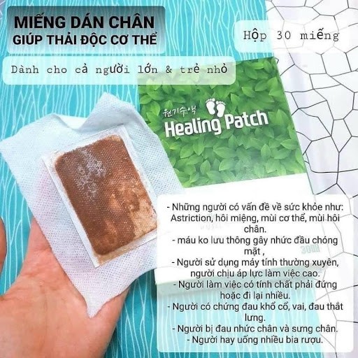 Miếng dán thải độc chân Healing patch Hàn Quốc ( Hộp 30 Miêng )