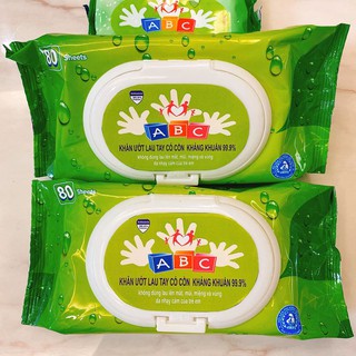 Khăn ướt lau tay có cồn ABC 80 miếng/bao