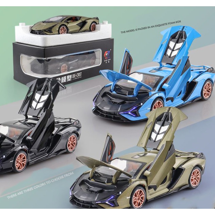 Tỷ lệ 1:24 Xe mô hình kim loại Lambo Lighting Sian FKP 37
