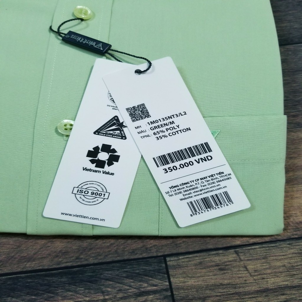 Aó sơ mi nam Dài Tay Việt Tiến màu xanh bơ - GREEN Chính hãng , cao cấp – form suông REGULAR – tà bầu  .SHOP HỨA