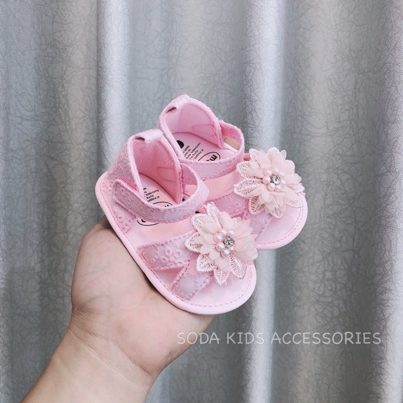 (Sale lẻ size) Sandal sao vàng-hoa hồng