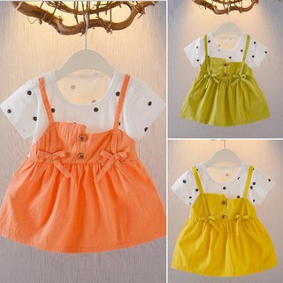 Váy nơ chấm bi dành cho bé gái sơ sinh , 1 tuổi, 2 tuổi, 3 tuổi