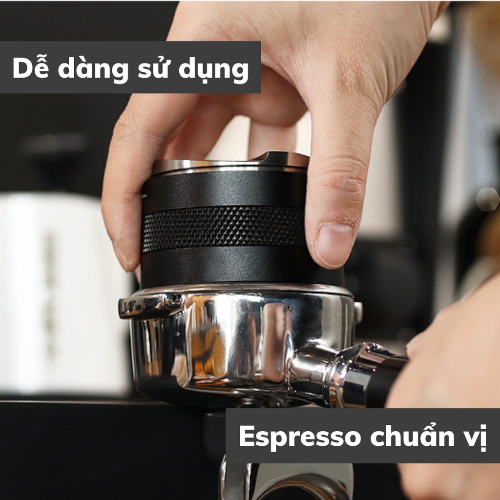 Tamper OCD dụng cụ nén cà phê 3 lưỡi pha Espresso cafe Arabica Inox cao cấp tay nén café đường kính 51-53-58mm