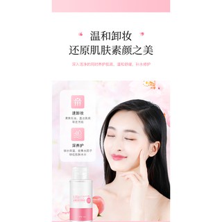 Nước tẩy trang đào Heyxi Peach Gentle Makeup Remover làm sạch da, dưỡng ẩm 300ml TT6