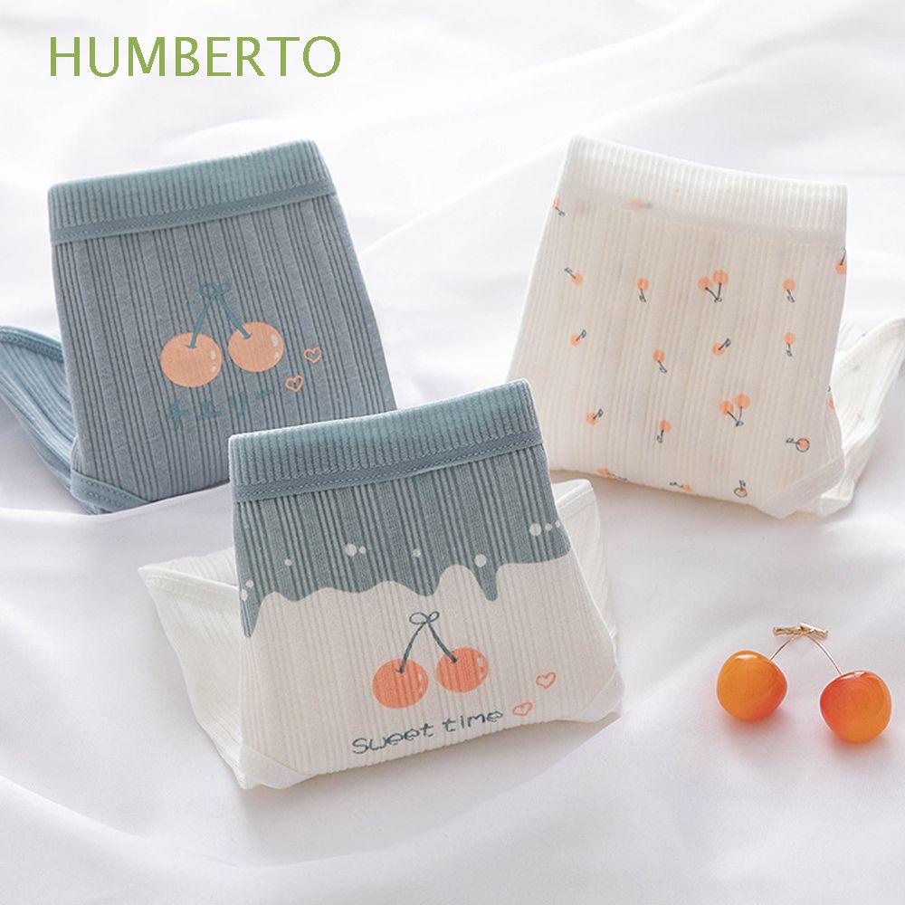 Quần lót cotton lưng vừa kẻ sọc co giãn thoáng khí dễ thương phong cách Hàn Quốc cho nữ
