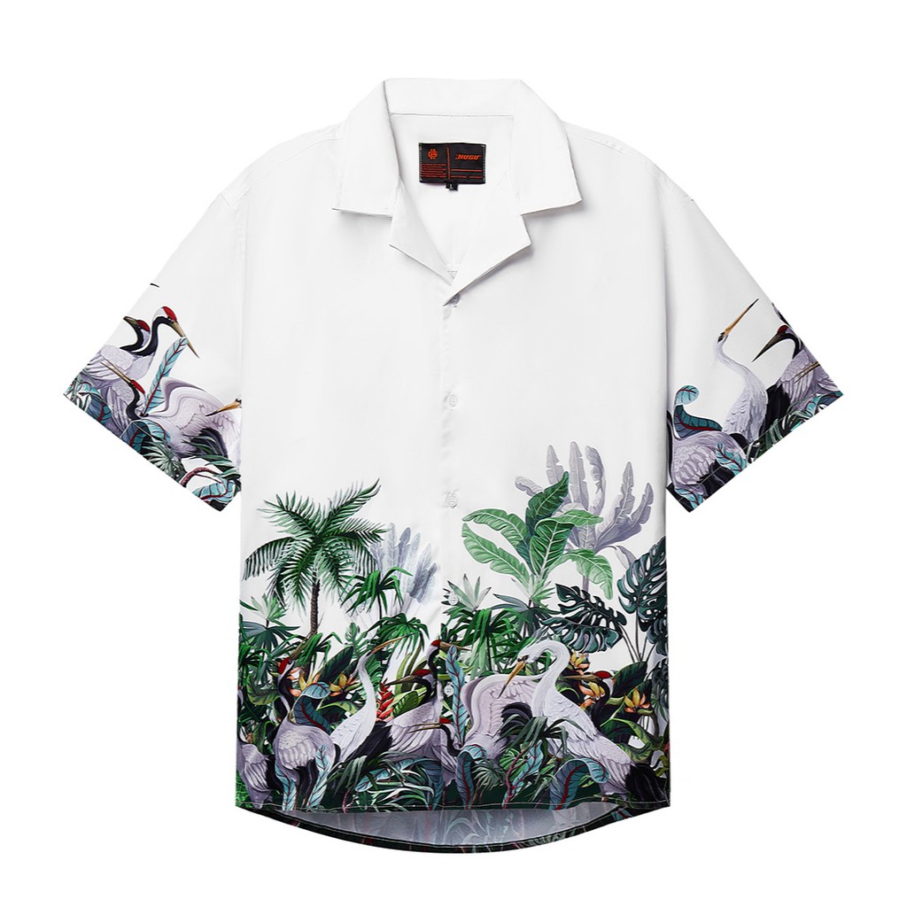 Áo sơ mi tay ngắn HUGU - Safari Ss02 - chất liệu satin - unisex
