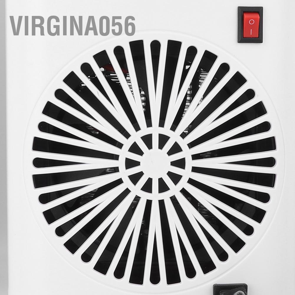 Virgina056 Portable Home Office Timing Electric Tabletop Fan Heater with Remote Control 110-220V