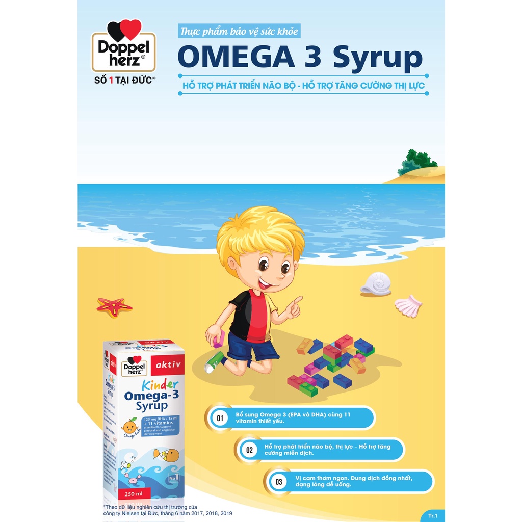 Bộ đôi Thông minh cao lớn Kinder Omega3 Syrup và Calciovin Liquid Doppelherz