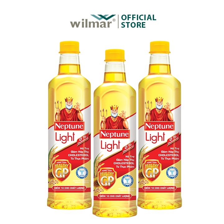 [SenXanh Emart] Combo 3 chai Dầu Ăn Neptune Light 1L date mới nhất