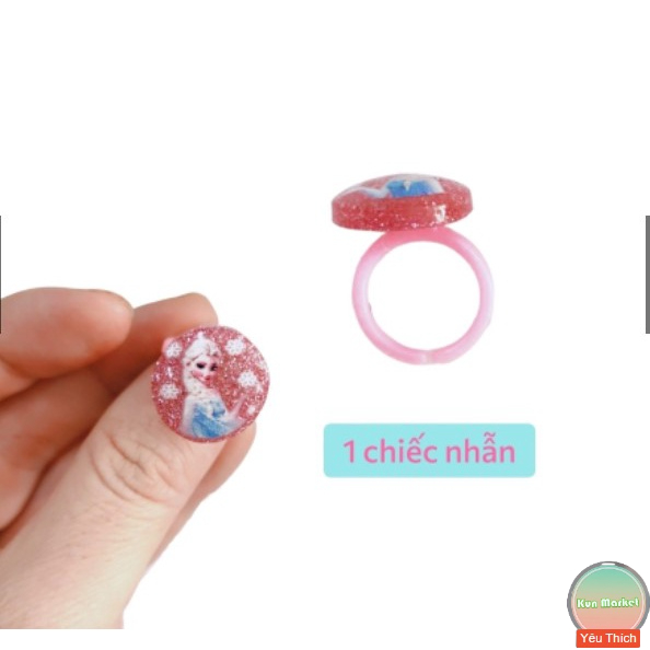 Hộp 35 nhẫn bé gái công chúa 💕 nhẫn nhựa cho bé gái hoạt hình đáng yêu