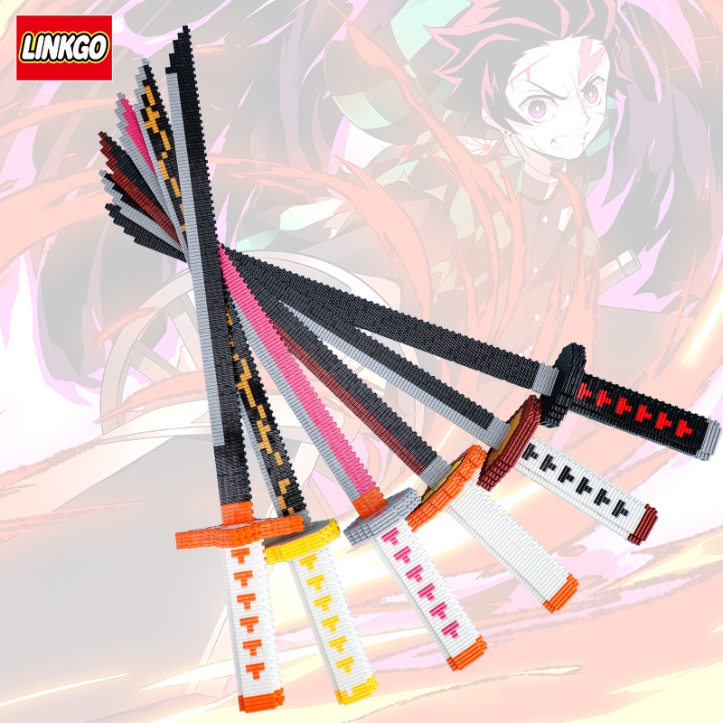 Mô Hình Nhân Vật Hoạt Hình khối xây dựng dao thanh kiếmDemon Slayer Blade Kamado Tanjirou Sáng tạo lắp ráp Mô hình Quà tặng Đồ chơi